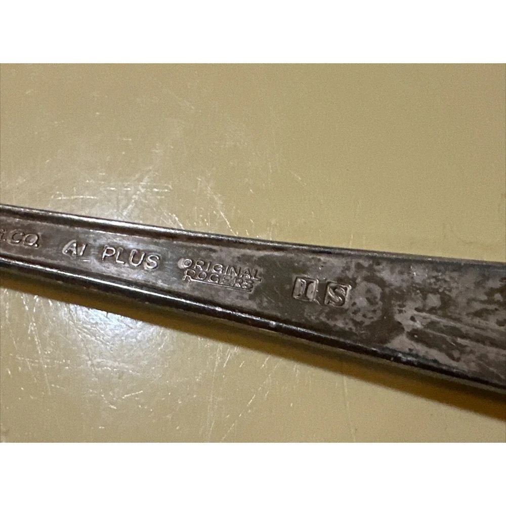 WmRogers Mfg Co TUPPERWARE ROSE pattern silverplate Serving Spoon 8 1/2 Inch